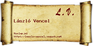 László Vencel névjegykártya